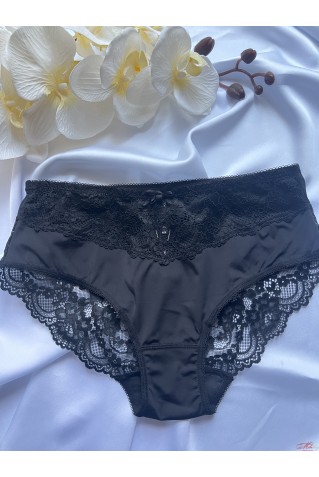 Трусики сліпи з мікрофібри та мережива Lanny Mode 55676 чорні